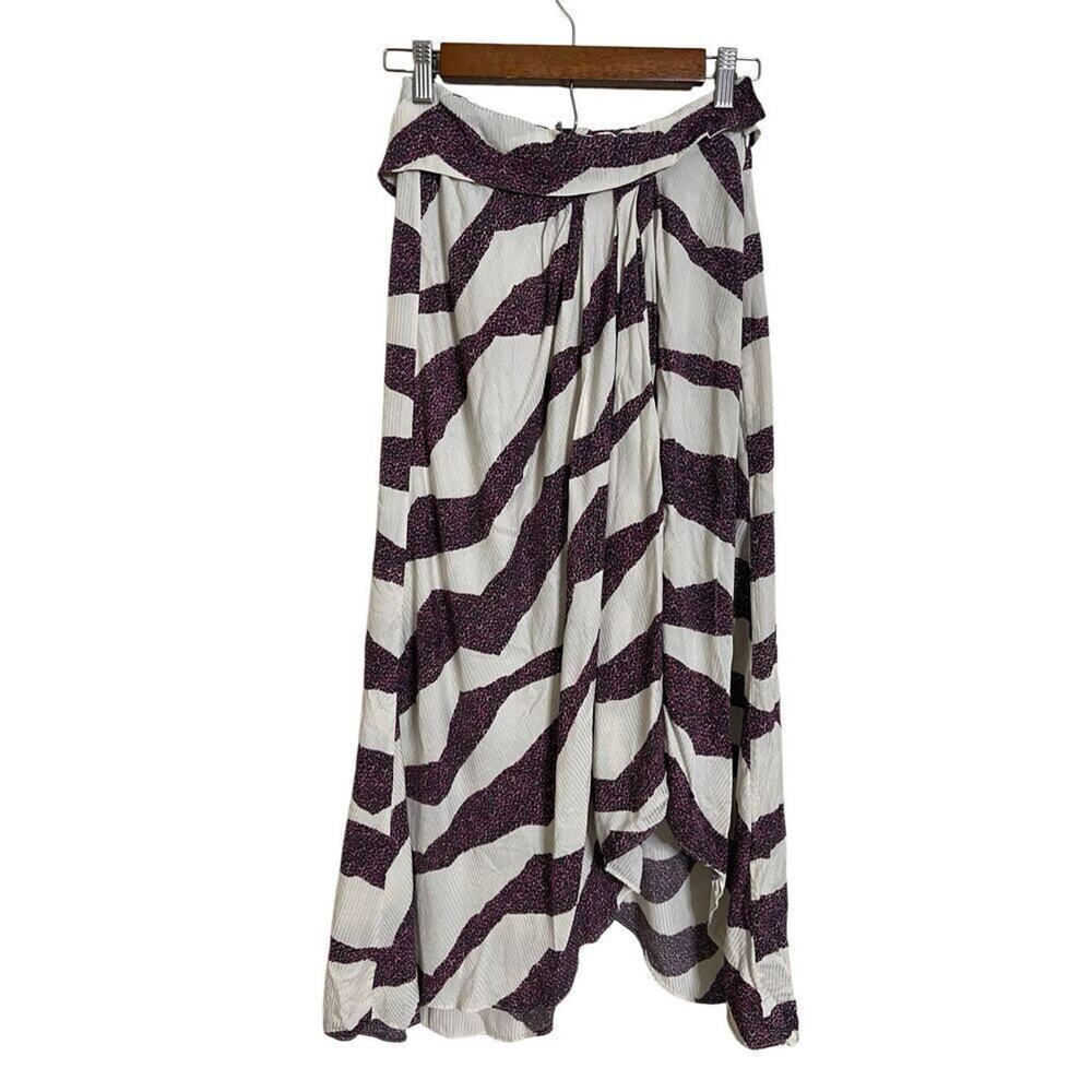 Isabel Marant Purple and White Midi Skirt
